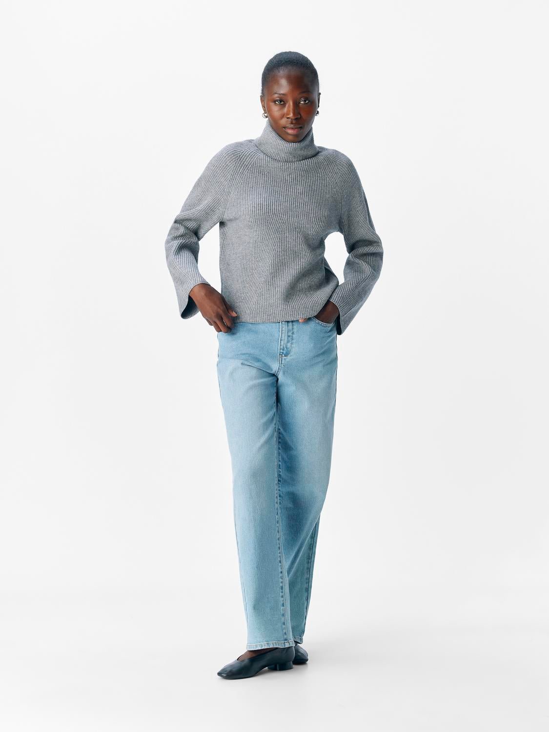 OBJVIOLA Pullover - Medium Grey Melange - VERO MODA & VILA Bergvik